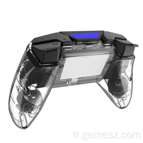 Manette de jeu sans fil transparente pour manette de jeu pour PS4